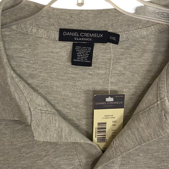 (6-165) NWT Daniel Cremieux Lt. Gray Heather Button Down Polo Shirt - Picture 7 of 9